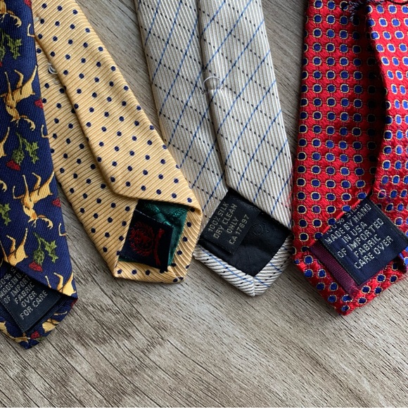 Lot 4 Printed 100% Silk Ties J.Crew Tommy Hilfiger Banana Republic Gap Premium - Picture 10 of 12